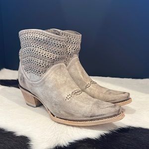 Corral LD Grey Cut Out/Studs/Woven Ankle Boot